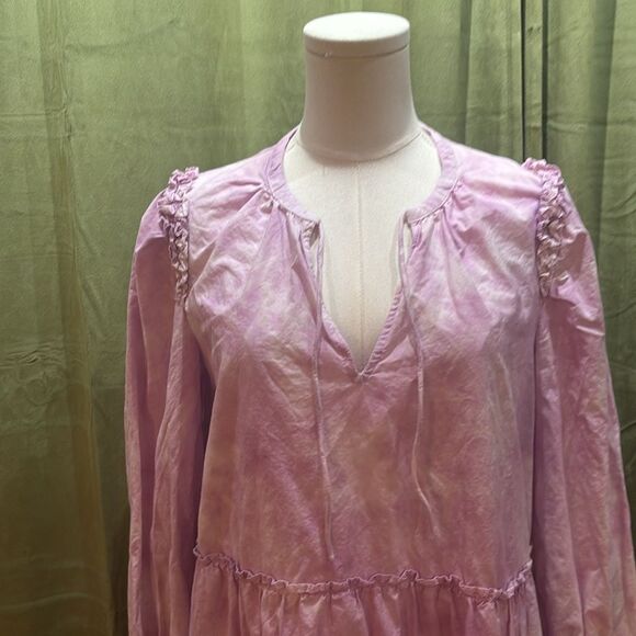 Generation Love Lilac tie dye Long Sleeve cotton Dress, S - Picture 4 of 11